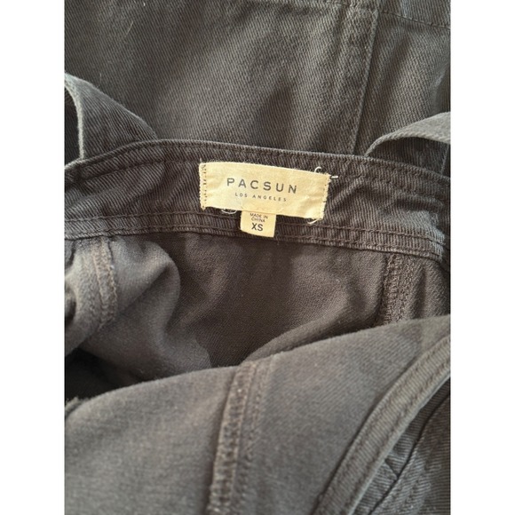 PacSun Black Denim Zip Front Pinafore Overall Mini Dress XS - Picture 6 of 8